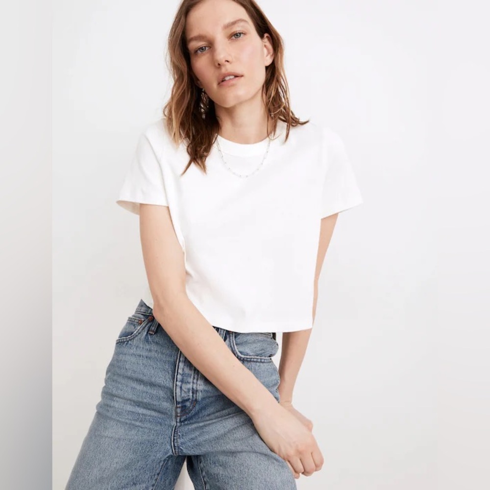 MADEWELL white supercrop tee